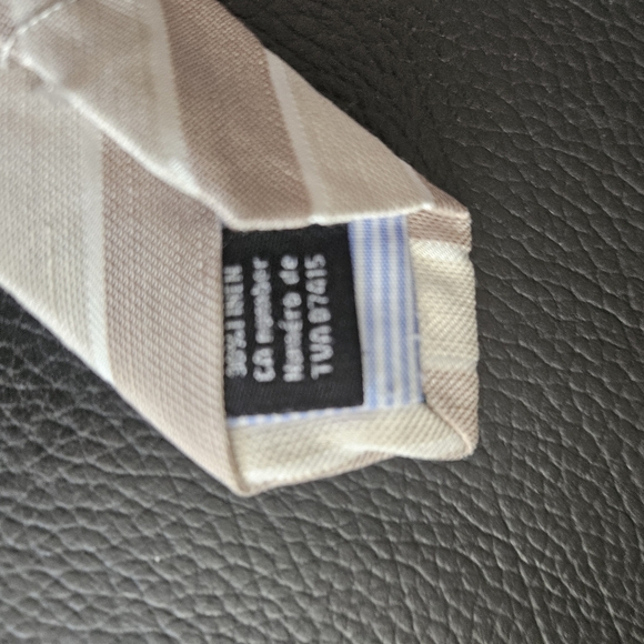 Sondergaard brown white linen tie - Picture 4 of 4